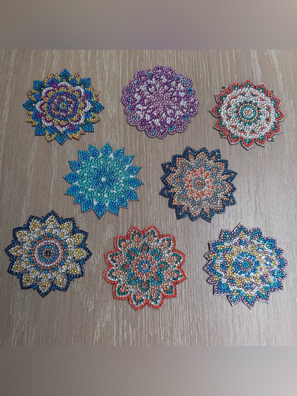 Mandala Rhinestone Coasters - Multicolor